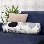 - RealHomes Özel Tasarımlı Dijital Baskılı İç Dolgulu Fermuarlı Silindir Yastık - Realhomes Yuvarlak Desenli Modern Dijital Baskılı Dekoratif İç Dolgulu - Fermuarlı Süet Silindir Yuvarlak Yastık Kırlent Realhomes