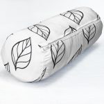 - RealHomes Özel Tasarımlı Dijital Baskılı İç Dolgulu Fermuarlı Silindir Yastık - Realhomes  Siyah Beyaz Yaprak Motifli Modern İç Dolgulu Fermuarlı Çok Amaçlı Silindir Yastık Kırlent Realhomes