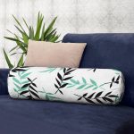 - RealHomes Özel Tasarımlı Dijital Baskılı İç Dolgulu Fermuarlı Silindir Yastık - Realhomes Yeşil Siyah Yaprak Desenli Dijital Baskılı Modern İç Dolgulu - Fermuarlı Süet Silindir Yuvarlak Yastık Kırlent Realhomes