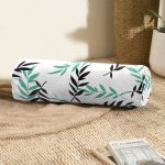 - RealHomes Özel Tasarımlı Dijital Baskılı İç Dolgulu Fermuarlı Silindir Yastık - Realhomes Yeşil Siyah Yaprak Desenli Dijital Baskılı Modern İç Dolgulu - Fermuarlı Süet Silindir Yuvarlak Yastık Kırlent Realhomes