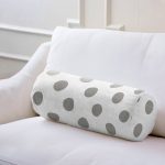 Gri Puantiyeli Dijital Baskılı Modern İç Dolgulu - Fermuarlı Süet Silindir Rulo Yastık Kırlent Realhomes