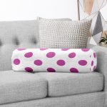 - RealHomes Özel Tasarımlı Dijital Baskılı İç Dolgulu Fermuarlı Silindir Yastık - Realhomes Mor Puantiyeli Dijital Baskılı Dekoratif İç Dolgulu Süet Silindir Yastık Kırlent - Bel Yastığı Realhomes
