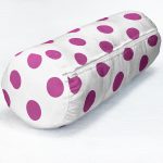 - RealHomes Özel Tasarımlı Dijital Baskılı İç Dolgulu Fermuarlı Silindir Yastık - Realhomes Mor Puantiyeli Dijital Baskılı Dekoratif İç Dolgulu Süet Silindir Yastık Kırlent - Bel Yastığı Realhomes