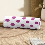 - RealHomes Özel Tasarımlı Dijital Baskılı İç Dolgulu Fermuarlı Silindir Yastık - Realhomes Mor Puantiyeli Dijital Baskılı Dekoratif İç Dolgulu Süet Silindir Yastık Kırlent - Bel Yastığı Realhomes