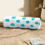 - RealHomes Özel Tasarımlı Dijital Baskılı İç Dolgulu Fermuarlı Silindir Yastık - Realhomes Turkuaz Puantiyeli Dijital Baskılı Dekoratif İç Dolgulu Süet Silindir Yastık Kırlent - Bel Yastığı Realhomes