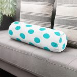 - RealHomes Özel Tasarımlı Dijital Baskılı İç Dolgulu Fermuarlı Silindir Yastık - Realhomes Turkuaz Puantiyeli Dijital Baskılı Dekoratif İç Dolgulu Süet Silindir Yastık Kırlent - Bel Yastığı Realhomes