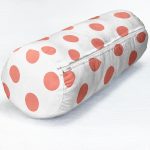 Yavru Ağzı Puantiyeli Dijital Baskılı Dekoratif İç Dolgulu Süet Silindir Yastık Kırlent - Bel Yastığı Realhomes