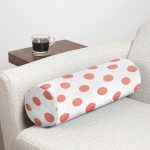 Yavru Ağzı Puantiyeli Dijital Baskılı Dekoratif İç Dolgulu Süet Silindir Yastık Kırlent - Bel Yastığı Realhomes