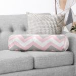 Renkli Zikzak Desenli Dijital Baskılı Dekoratif İç Dolgulu Süet Silindir Yastık Kırlent - Bel Yastığı Realhomes