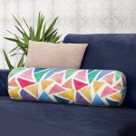 - RealHomes Özel Tasarımlı Dijital Baskılı İç Dolgulu Fermuarlı Silindir Yastık - Realhomes  Renkli Geometrik Resimli Dijital Baskılı Modern İç Dolgulu Süet Silindir Yastık Kırlent - Bel Yastığı Realhomes