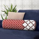 - RealHomes Özel Tasarımlı Dijital Baskılı İç Dolgulu Fermuarlı Silindir Yastık - Realhomes Modern Geometrik Desenli Dijital Baskılı İç Dolgulu - Fermuarlı Süet Silindir Daire Yastık Kırlent Realhomes