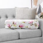 - RealHomes Özel Tasarımlı Dijital Baskılı İç Dolgulu Fermuarlı Silindir Yastık - Realhomes Geometrik Zeminli Çiçek Temalı Modern İç Dolgulu - Fermuarlı Süet Berjer Silindir Yastık Kırlent Realhomes