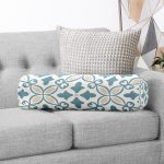 Çiçek Desenli Özel Tasarım Dijital Baskılı Modern İç Dolgulu - Fermuarlı Süet Silindir Daire Yastık Kırlent Realhomes