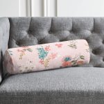 - RealHomes Özel Tasarımlı Dijital Baskılı İç Dolgulu Fermuarlı Silindir Yastık - Realhomes  Pembe Zeminli Çiçek Desenli Modern İç Dolgulu Yumuşak Silindir Form Yastık Kırlent Realhomes
