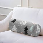 - RealHomes Özel Tasarımlı Dijital Baskılı İç Dolgulu Fermuarlı Silindir Yastık - Realhomes Gri Zeminli Ağaç Temalı Dijital Baskılı Dekoratif İç Dolgulu - Fermuarlı Süet Silindir Daire Yastık Kırlent Realhomes