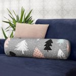 - RealHomes Özel Tasarımlı Dijital Baskılı İç Dolgulu Fermuarlı Silindir Yastık - Realhomes Gri Zeminli Ağaç Temalı Dijital Baskılı Dekoratif İç Dolgulu - Fermuarlı Süet Silindir Daire Yastık Kırlent Realhomes