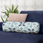 - RealHomes Özel Tasarımlı Dijital Baskılı İç Dolgulu Fermuarlı Silindir Yastık - Realhomes Modern Çini Desenli Dijital Baskılı Dekoratif İç Dolgulu Fermuarlı Çok Amaçlı Silindir Yastık Kırlent Realhomes