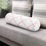 - RealHomes Özel Tasarımlı Dijital Baskılı İç Dolgulu Fermuarlı Silindir Yastık - Realhomes  Pembe Renkli Ogea Desenli Dijital Baskılı Modern İç Dolgulu - Fermuarlı Süet Silindir Yuvarlak Yastık Kırlent Realhomes