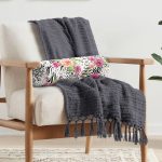 Leopar Gül Motifli Dekoratif İç Dolgulu - Fermuarlı Süet Silindir Rulo Yastık Kırlent Realhomes