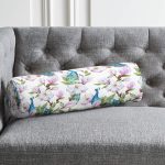 - RealHomes Özel Tasarımlı Dijital Baskılı İç Dolgulu Fermuarlı Silindir Yastık - Realhomes Tavus Kuşu ve Çiçek Motifli Dekoratif İç Dolgulu - Fermuarlı Süet Silindir Yuvarlak Yastık Kırlent Realhomes