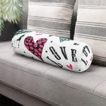 - RealHomes Özel Tasarımlı Dijital Baskılı İç Dolgulu Fermuarlı Silindir Yastık - Realhomes Realhomes Kalpli Love Desenli Modern İç Dolgulu Yumuşak Silindir Form Yastık Kırlent Realhomes