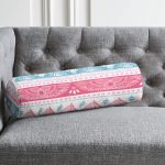 - RealHomes Özel Tasarımlı Dijital Baskılı İç Dolgulu Fermuarlı Silindir Yastık - Realhomes Mavi Pembe Etnik Desenli Dekoratif İç Dolgulu Yumuşak Silindir Form Yastık Kırlent Realhomes