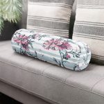 - RealHomes Özel Tasarımlı Dijital Baskılı İç Dolgulu Fermuarlı Silindir Yastık - Realhomes  Çizgili Çiçek Desenli Dijital Baskılı Dekoratif İç Dolgulu - Fermuarlı Süet Berjer Silindir Yastık Kırlent Realhomes