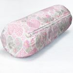 Kalpli Ogea Desen Dijital Baskılı İç Dolgulu - Fermuarlı Süet Silindir Daire Yastık Kırlent Realhomes