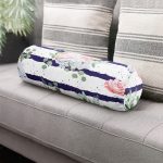 Gül Demeti Desenli Dijital Baskılı İç Dolgulu - Fermuarlı Süet Silindir Yuvarlak Yastık Kırlent Realhomes