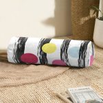 Dikey Temalı Gökkuşağı Puanlı Desenli Dijital Baskılı İç Dolgulu Yumuşak Silindir Form Yastık Kırlent Realhomes