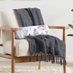 Mavi Geometrik Şekilli Palmiye Motifli Dijital Baskılı İç Dolgulu - Fermuarlı Süet Silindir Daire Yastık Kırlent Realhomes