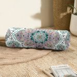 - RealHomes Özel Tasarımlı Dijital Baskılı İç Dolgulu Fermuarlı Silindir Yastık - Realhomes Mint Yeşili Çini Motifli Dekoratif İç Dolgulu - Fermuarlı Süet Silindir Yuvarlak Yastık Kırlent Realhomes