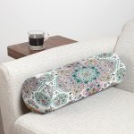 - RealHomes Özel Tasarımlı Dijital Baskılı İç Dolgulu Fermuarlı Silindir Yastık - Realhomes Mint Yeşili Çini Motifli Dekoratif İç Dolgulu - Fermuarlı Süet Silindir Yuvarlak Yastık Kırlent Realhomes