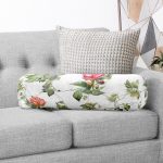 - RealHomes Özel Tasarımlı Dijital Baskılı İç Dolgulu Fermuarlı Silindir Yastık - Realhomes  Haki Yeşili Kanaviçe Desenli Dijital Baskılı İç Dolgulu - Fermuarlı Süet Silindir Yuvarlak Yastık Kırlent Realhomes