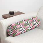 Zikzak Zebra Desenli Ogea Desenli Dekoratif İç Dolgulu - Fermuarlı Süet Berjer Silindir Yastık Kırlent Realhomes