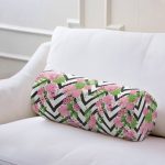 Zikzak Zebra Desenli Ogea Desenli Dekoratif İç Dolgulu - Fermuarlı Süet Berjer Silindir Yastık Kırlent Realhomes