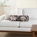 - RealHomes Özel Tasarımlı Dijital Baskılı İç Dolgulu Fermuarlı Silindir Yastık - Realhomes Kanaviçe Kare Desenli Dekoratif İç Dolgulu - Fermuarlı Süet Silindir Daire Yastık Kırlent Realhomes