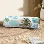 - RealHomes Özel Tasarımlı Dijital Baskılı İç Dolgulu Fermuarlı Silindir Yastık - Realhomes Geometrik Palmiye Desenli Dijital Baskılı İç Dolgulu - Fermuarlı Süet Silindir Yuvarlak Yastık Kırlent Realhomes