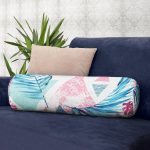 - RealHomes Özel Tasarımlı Dijital Baskılı İç Dolgulu Fermuarlı Silindir Yastık - Realhomes  Palmiye Desenli Geometrik Şekiller Dekoratif İç Dolgulu - Fermuarlı Süet Silindir Yuvarlak Yastık Kırlent Realhomes