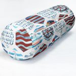 Bordo Mavi Denizci Motifli Dijital Baskılı İç Dolgulu Fermuarlı Çok Amaçlı Silindir Yastık Kırlent Realhomes