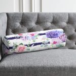 - RealHomes Özel Tasarımlı Dijital Baskılı İç Dolgulu Fermuarlı Silindir Yastık - Realhomes  Sümbül Desenli Yatay Çizgili Dekoratif İç Dolgulu - Fermuarlı Süet Silindir Rulo Yastık Kırlent Realhomes