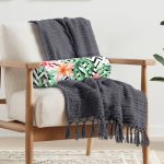 Zikzak Zebra Desenli Dijital Baskılı İç Dolgulu - Fermuarlı Süet Berjer Silindir Yastık Kırlent Realhomes