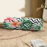 Zikzak Zebra Desenli Dijital Baskılı İç Dolgulu - Fermuarlı Süet Berjer Silindir Yastık Kırlent Realhomes