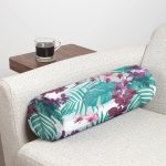 - RealHomes Özel Tasarımlı Dijital Baskılı İç Dolgulu Fermuarlı Silindir Yastık - Realhomes  Turkuaz Temalı Eflatun Çiçek Desenli Dekoratif İç Dolgulu Süet Silindir Yastık Kırlent - Bel Yastığı Realhomes