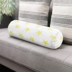 - RealHomes Özel Tasarımlı Dijital Baskılı İç Dolgulu Fermuarlı Silindir Yastık - Realhomes Sarı Yıldız Dekoratif İç Dolgulu - Fermuarlı Süet Silindir Rulo Yastık Kırlent Realhomes