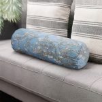 - RealHomes Özel Tasarımlı Dijital Baskılı İç Dolgulu Fermuarlı Silindir Yastık - Realhomes Yağlı Boya Mavi Ağaç Motifleri Dijital Baskılı İç Dolgulu Süet Silindir Yastık Kırlent - Bel Yastığı Realhomes