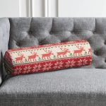 - RealHomes Özel Tasarımlı Dijital Baskılı İç Dolgulu Fermuarlı Silindir Yastık - Realhomes Yılbaşı Temalı Kanaviçe Desenli Özel Tasarımlı Dijital Baskılı Modern İç Dolgulu Yumuşak Silindir Form Yastık Kırlent Realhomes