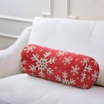 - RealHomes Özel Tasarımlı Dijital Baskılı İç Dolgulu Fermuarlı Silindir Yastık - Realhomes  Beyaz Kar Taneleri Motifli Dijital Baskılı Dekoratif İç Dolgulu Yumuşak Silindir Form Yastık Kırlent Realhomes