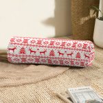 - RealHomes Özel Tasarımlı Dijital Baskılı İç Dolgulu Fermuarlı Silindir Yastık - Realhomes  Ekose Dokuma Desenli Yılbaşı Temalı İç Dolgulu - Fermuarlı Süet Silindir Yuvarlak Yastık Kırlent Realhomes