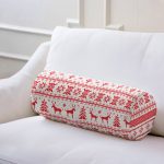 - RealHomes Özel Tasarımlı Dijital Baskılı İç Dolgulu Fermuarlı Silindir Yastık - Realhomes  Ekose Dokuma Desenli Yılbaşı Temalı İç Dolgulu - Fermuarlı Süet Silindir Yuvarlak Yastık Kırlent Realhomes